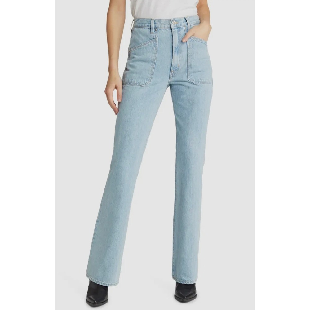 SLVRLAKE Charlotte Cargo Jean In Clear Skies Size 26 Bootcut Straight Leg